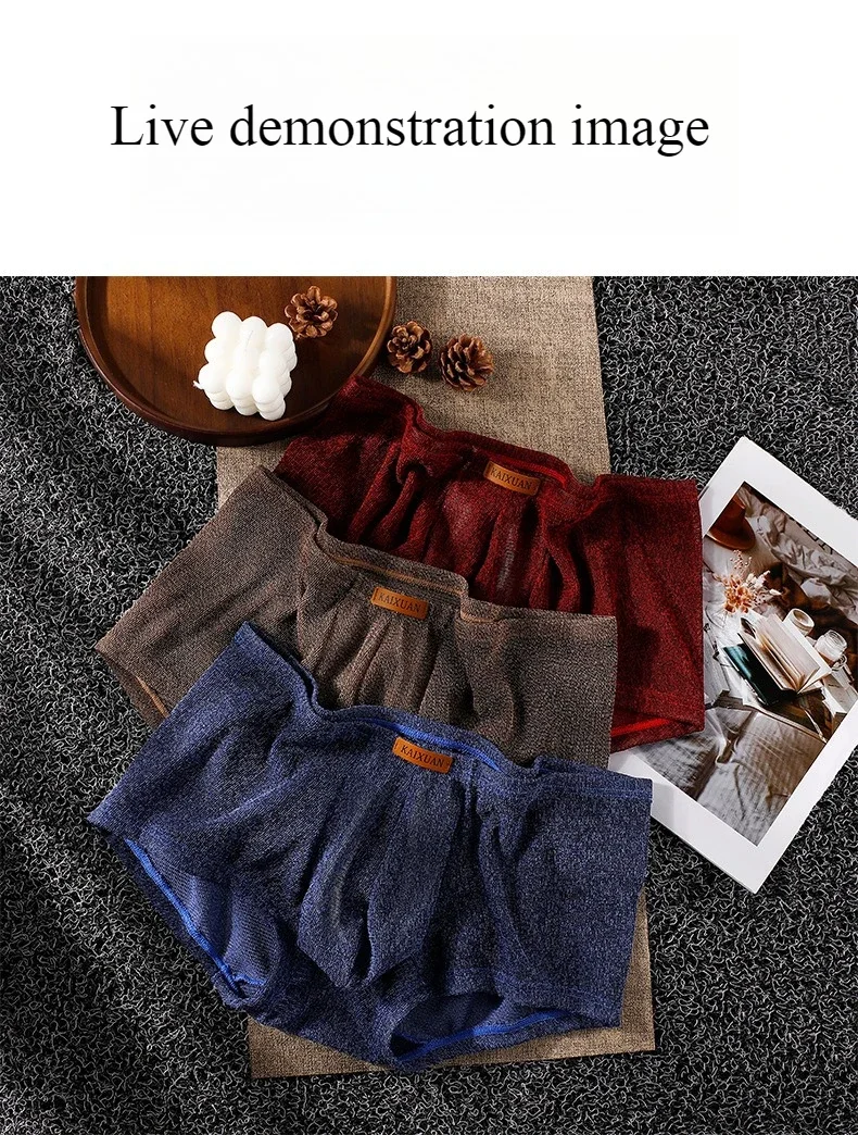 Men's Ice Silk Mesh Boxer Briefs Ultra-thin Breathable Cool Quick Dry Underwear Soft Comfortable Panties for Summer Daily Wear