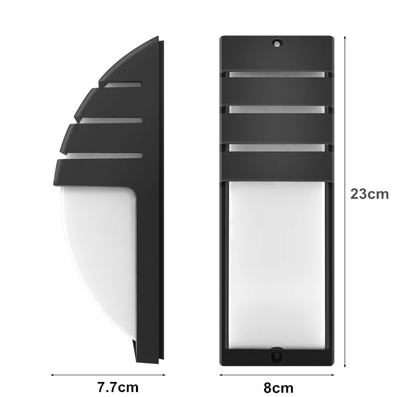 12W Outdoor Wall Lamp 110V 220V Sconce Balcony Garden Fence Yard Porch Light Indoor Living Room Bedside Wall Light Aluminium