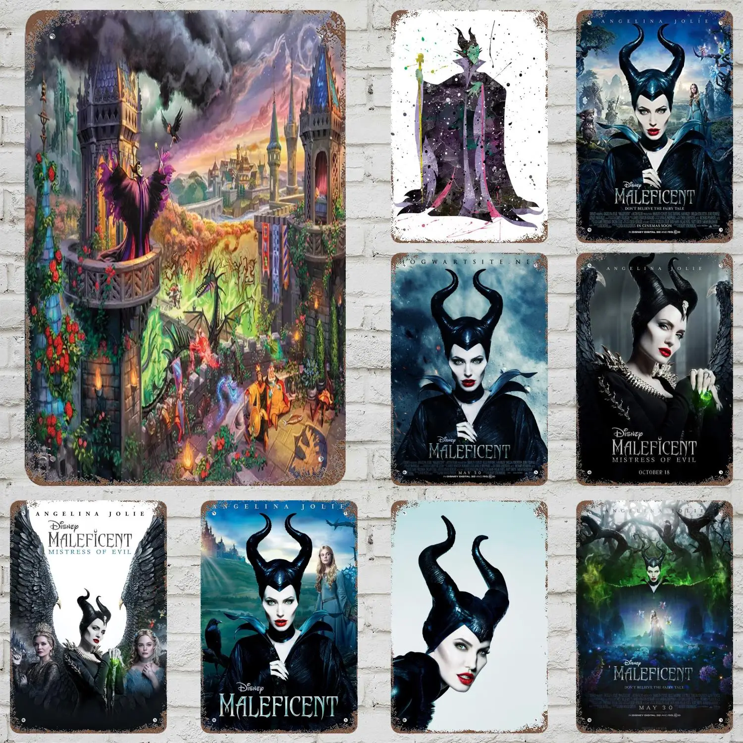 

MINISO Maleficent Metal Signs wall decor Vintage Tin Signs Captain Metal Poster Decor for Bar Pub Club Wall Decoration