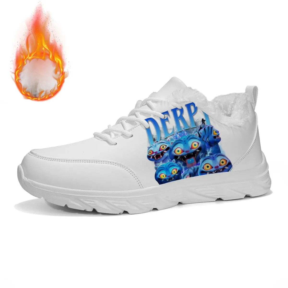 

Мужская спортивная обувь, кроссовки на флисовой подкладке с принтом глубоких монстров для женщин и мужчин, дизайнерская зимняя сверхлегкая повседневная обувь