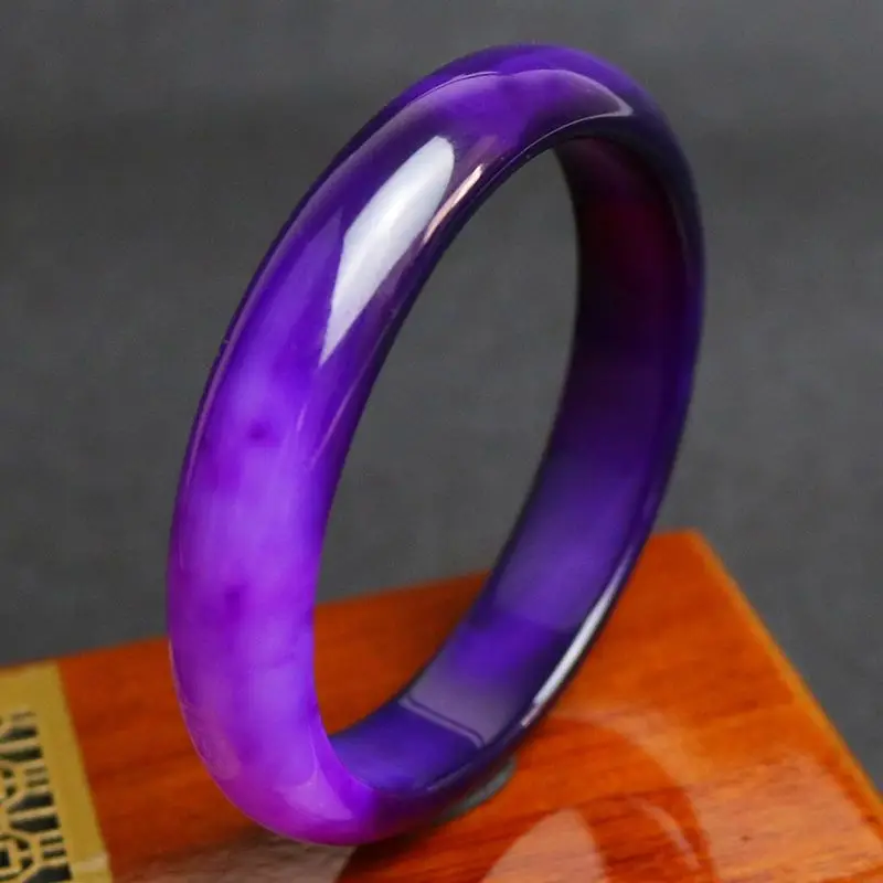 

6A Brazilian Natural Li Purple Chalcedony Bracelet Violet Agate Jade Bracelet Women's