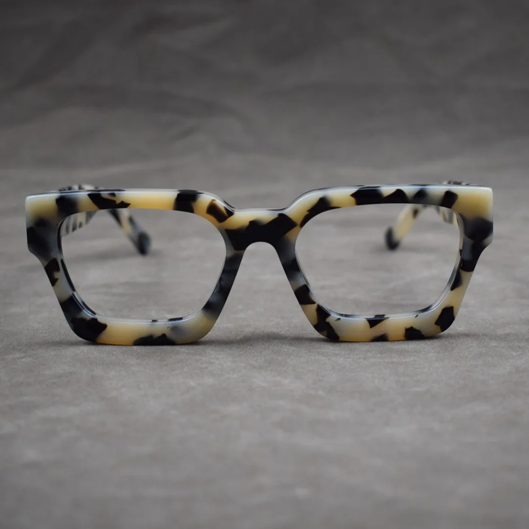 럭셔리 두꺼운 아세테이트 독서 안경 남성 여성 안티 블루 라이트 처방 안경 근시 원시 대형 사각형 안경