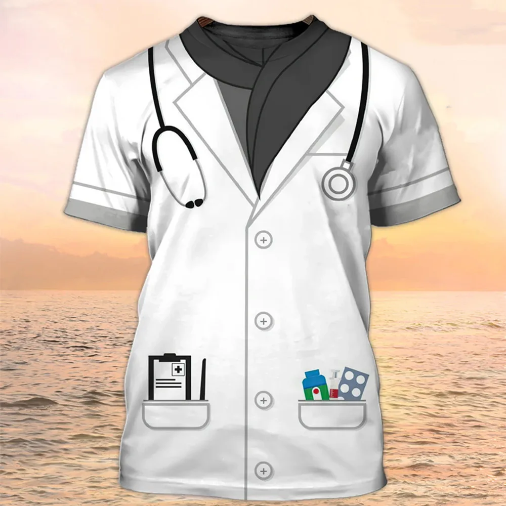 

New 3D Print Nurse doctor Pattern Clothing Fashion Men Women T-shirt Plus Size S-7XL Four Seasons Casual Oversized Streetwear