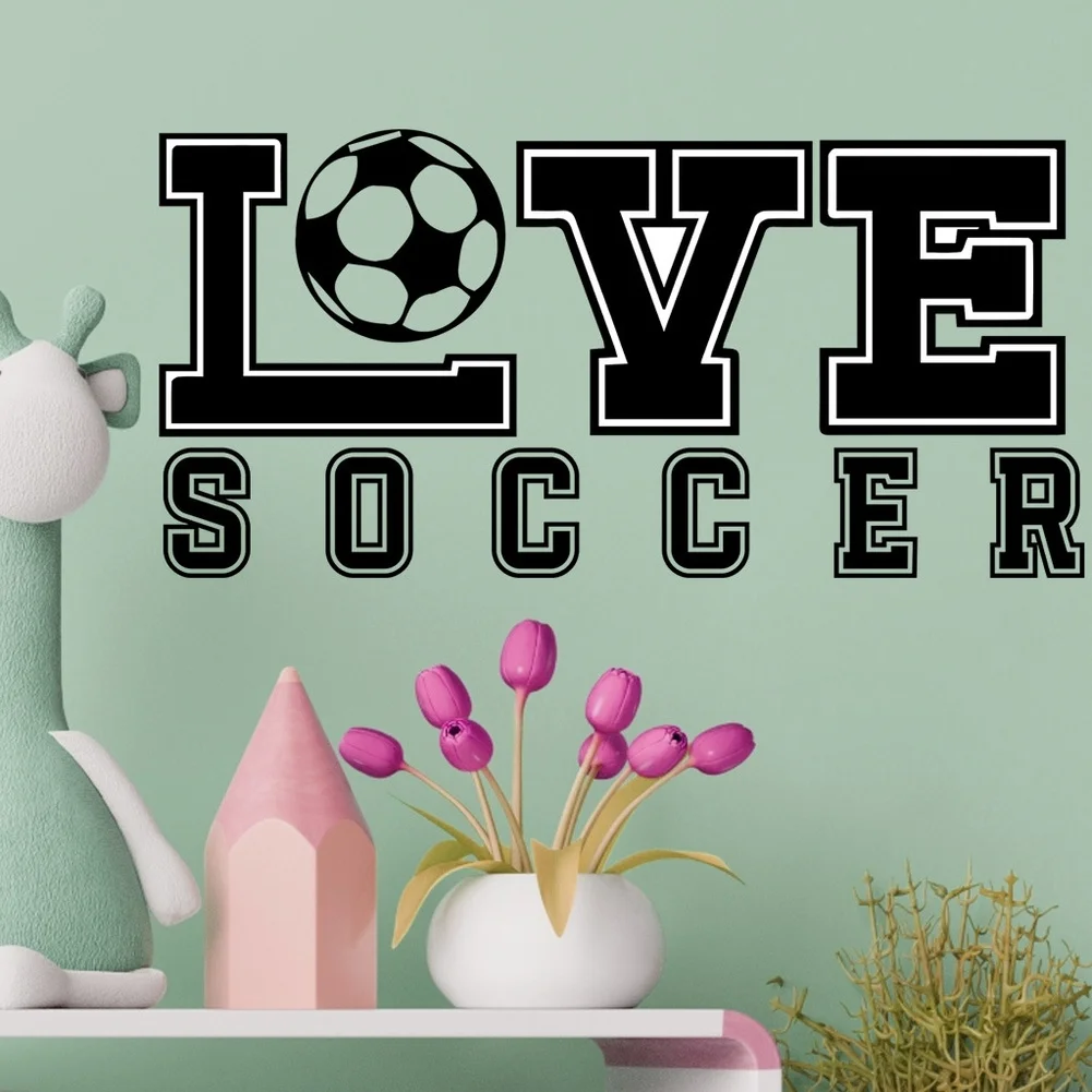 Modern PVC Wall Stickers Featuring Soccer Graphics with Waterproofing and Antistatic Engineering for Indoor Decoration