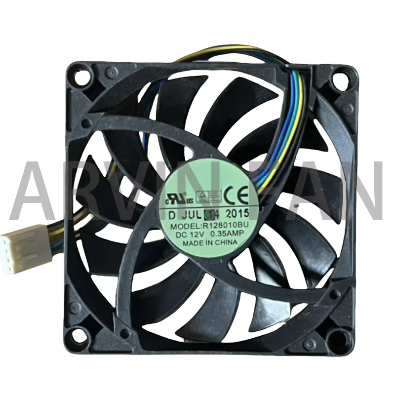 R128010BU 80mm 10mm Slim Cooler Heatsink Fan 80X80X10mm Dual Ball Bearing 0.35A 3900RPM High Speed PWM Cooler