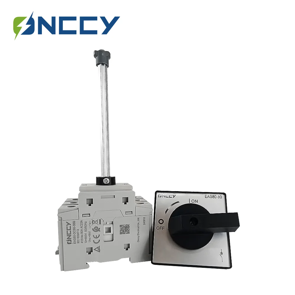 

ONCCY AC Isolation Switch, 800V 80A AC lsolator Door interlock ,Disconnector Switches, Din Rail Mounting