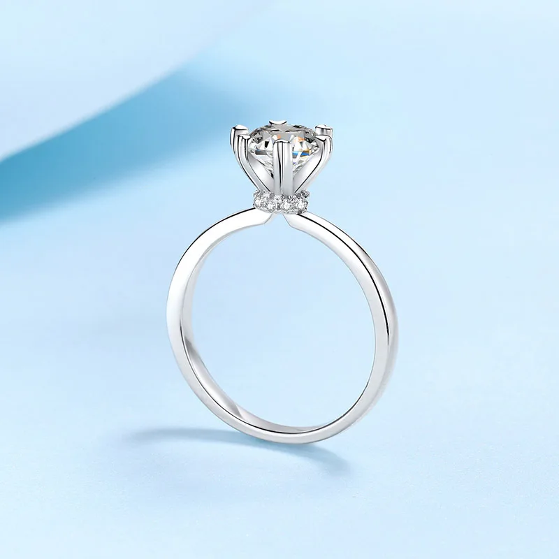 

1ct Heart Shape Moissanite Ring for Women Classic Six-Claw Setting PT950 Platinum Sparkle Romantic Elegant Charm