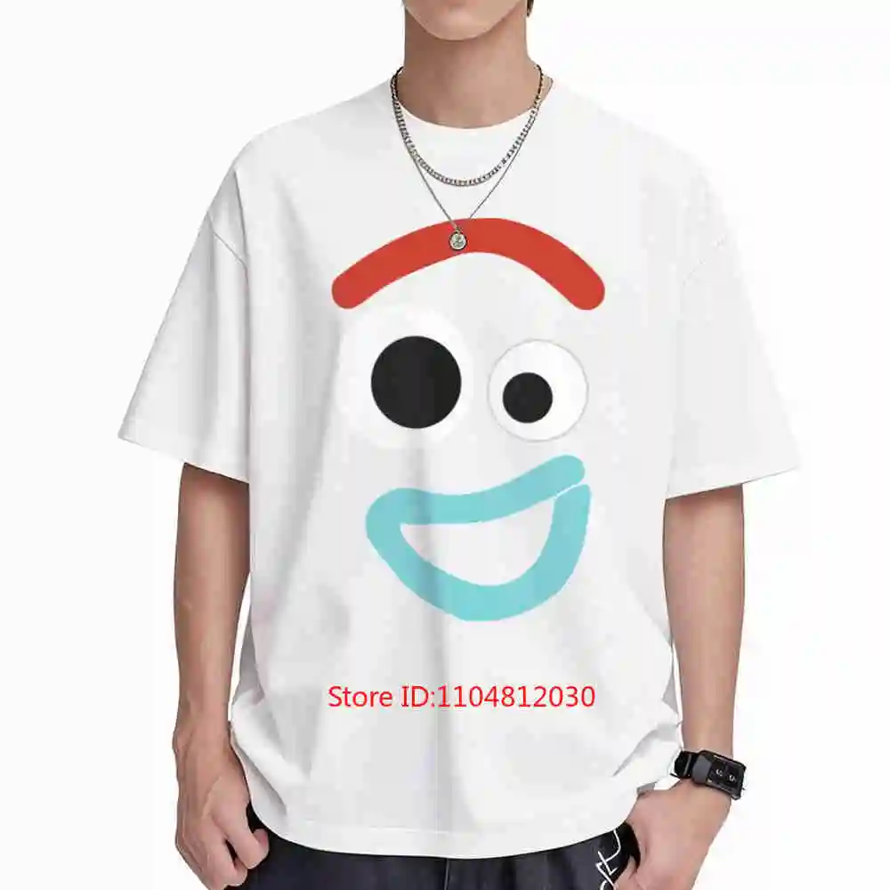 Joyful Forky Expressive Eyes Short Sleeve Tee 100% Cotton T-Shirt