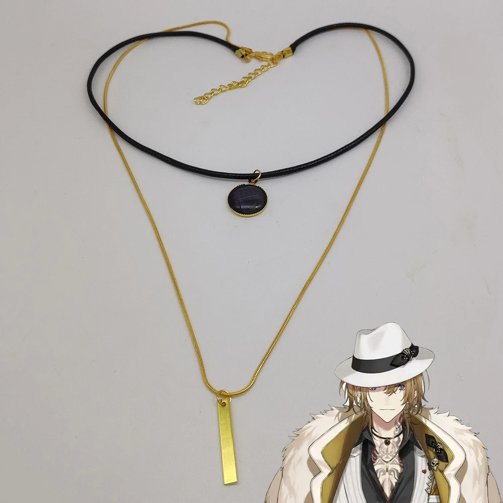 Popular Virtual YouTuber Vtuber Luca Kaneshiro Pendant Necklace Hololive Double Layer Collar Choker Unisex Jewelry Cosplay Prop