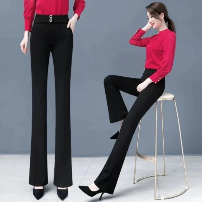 

Женские брюки-клеш с высокой талией для похудения, из эластичной драпирующейся ткани, размер S, в традиционном китайском стиле