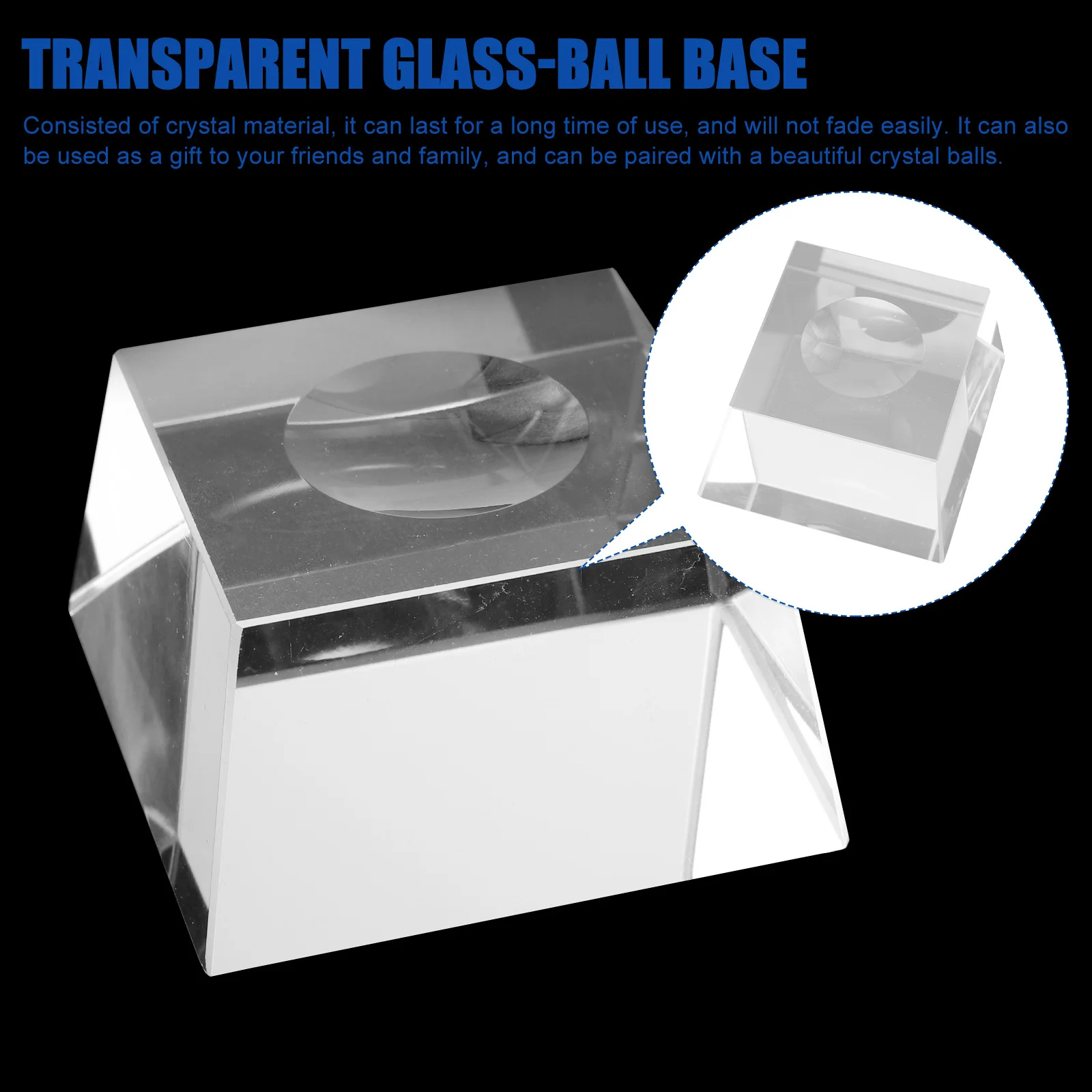 

Crystal-Ball Base Decorative Transparent Trapezoid Shaped Desktop Crystal Adornment Stand Elegant Home Office Display Ornament