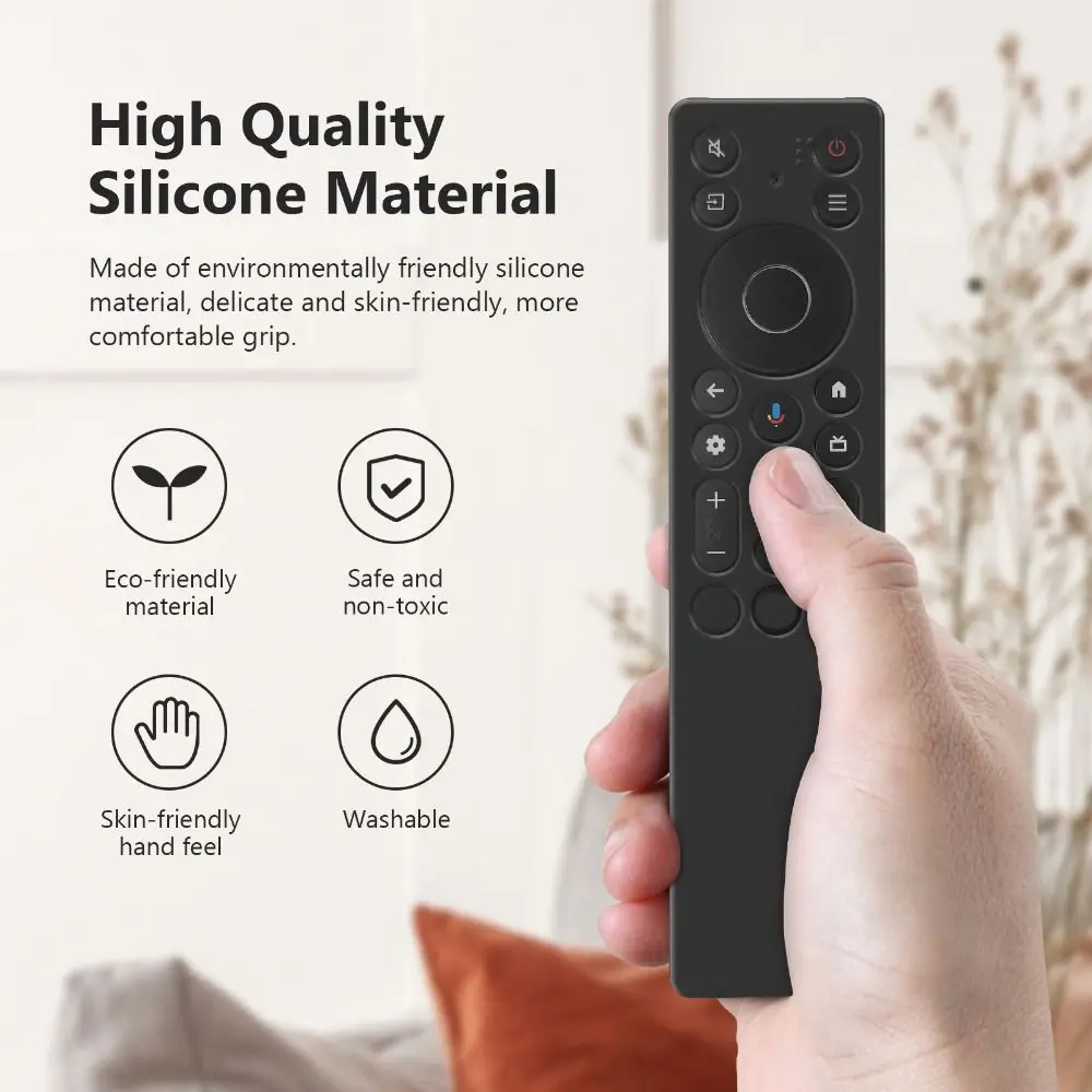 Silicone Remote Control Case Shockproof Anti-scratch Remote Protective Cover with Lanyard Non-Slip for TCL RC933A