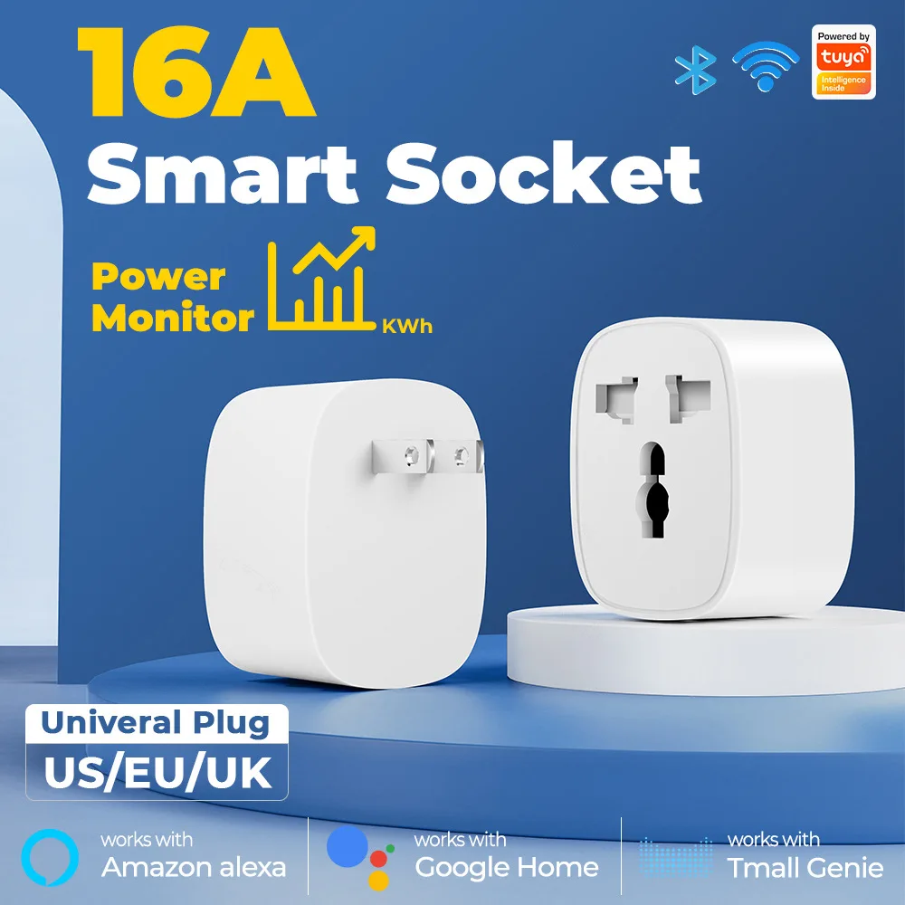 5 قطعة Tuya WiFi المنزل الذكي متعدد الوظائف قابس كهربائي التصميم الحديث اليكسا توقيت الصوت التحكم عن بعد مقبس الحائط متوافق