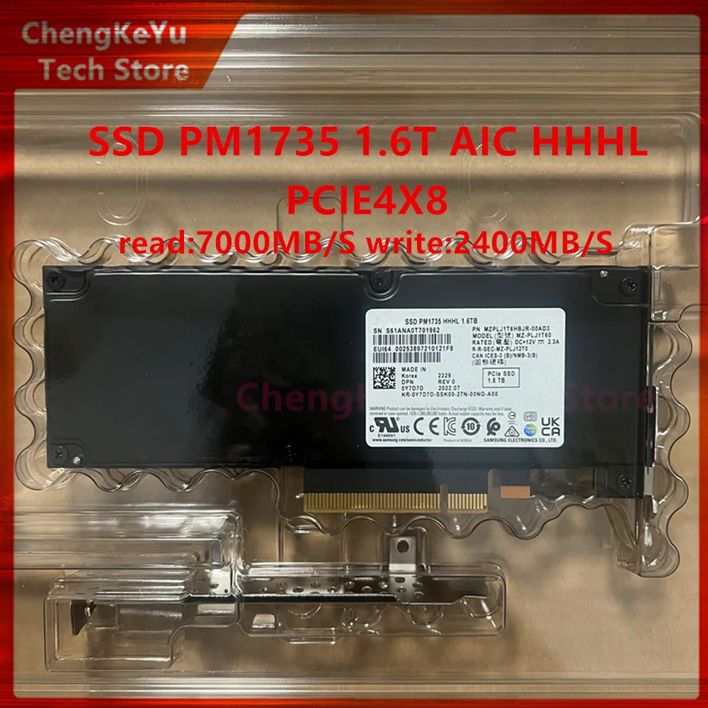 New original For Samsung SSD PM1735 1.6T AIC card PCIE4.0 NVME HHHL high durability Enterprise solid-state drive