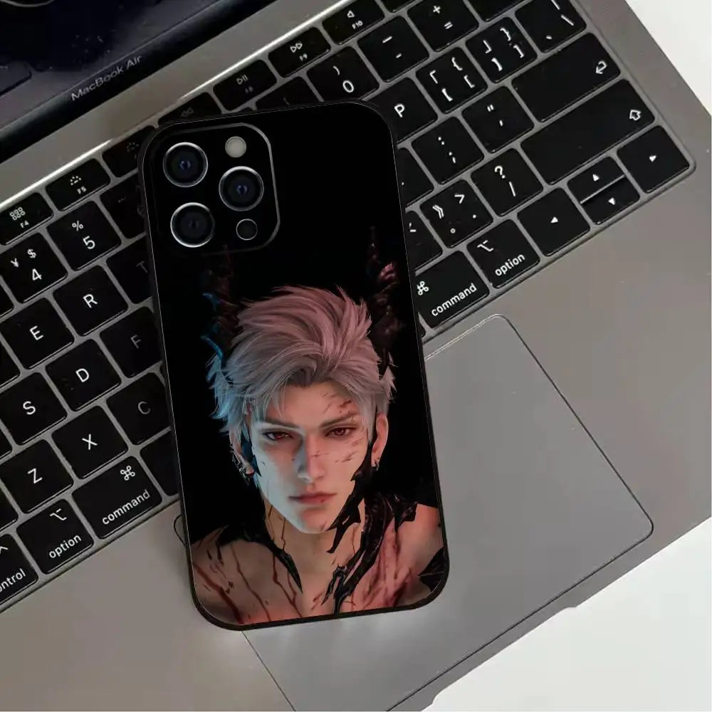 حافظة هاتف G-Game LOVE AND DEEP SPACE لهاتف iPhone 17,16,15,14,13,12,11 Plus، Pro Max، XS، غطاء أسود من السيليكون الناعم