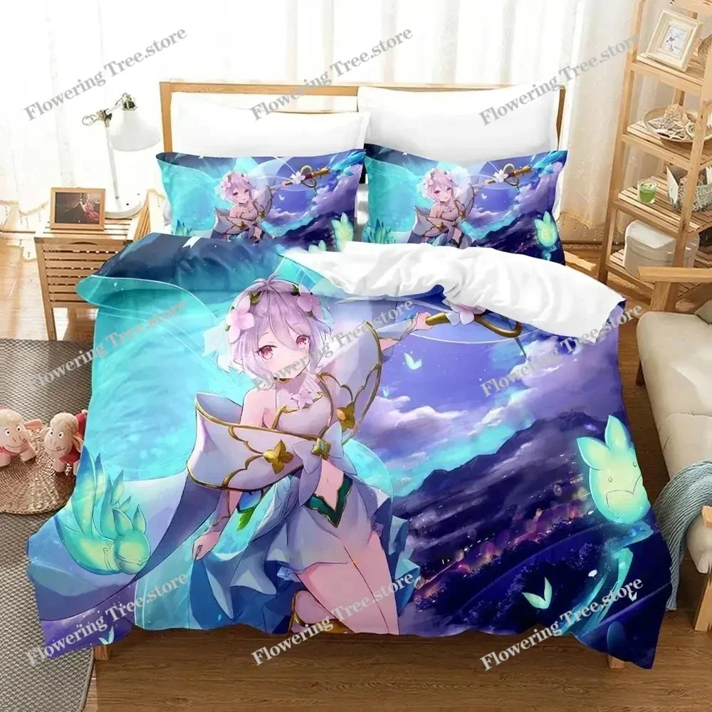 Anime Princess Connect! Re Dive Bedding Set Boys Girls Twin Queen Size Duvet Cover Pillowcase Bed Kids Adult Home Textileextile0