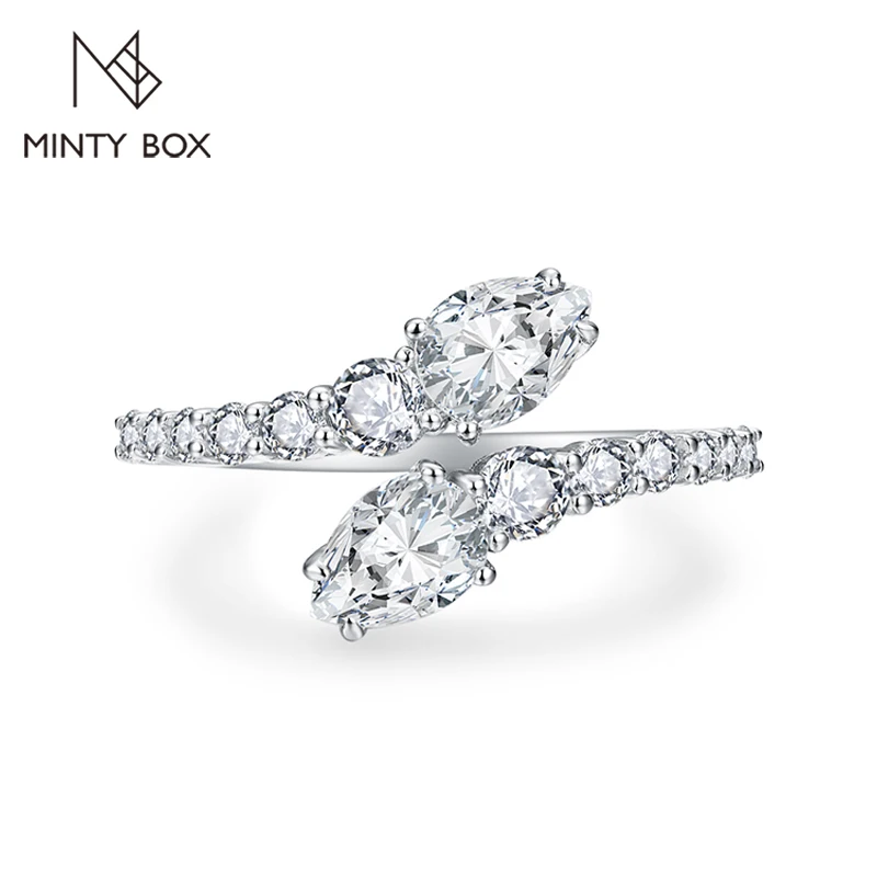 

MINTYBOX S925 Sterling Sliver Moissanite Ring for Women 18k Plated Snake Adjustable Diamond Engagement Sparkling Fine Jewelry