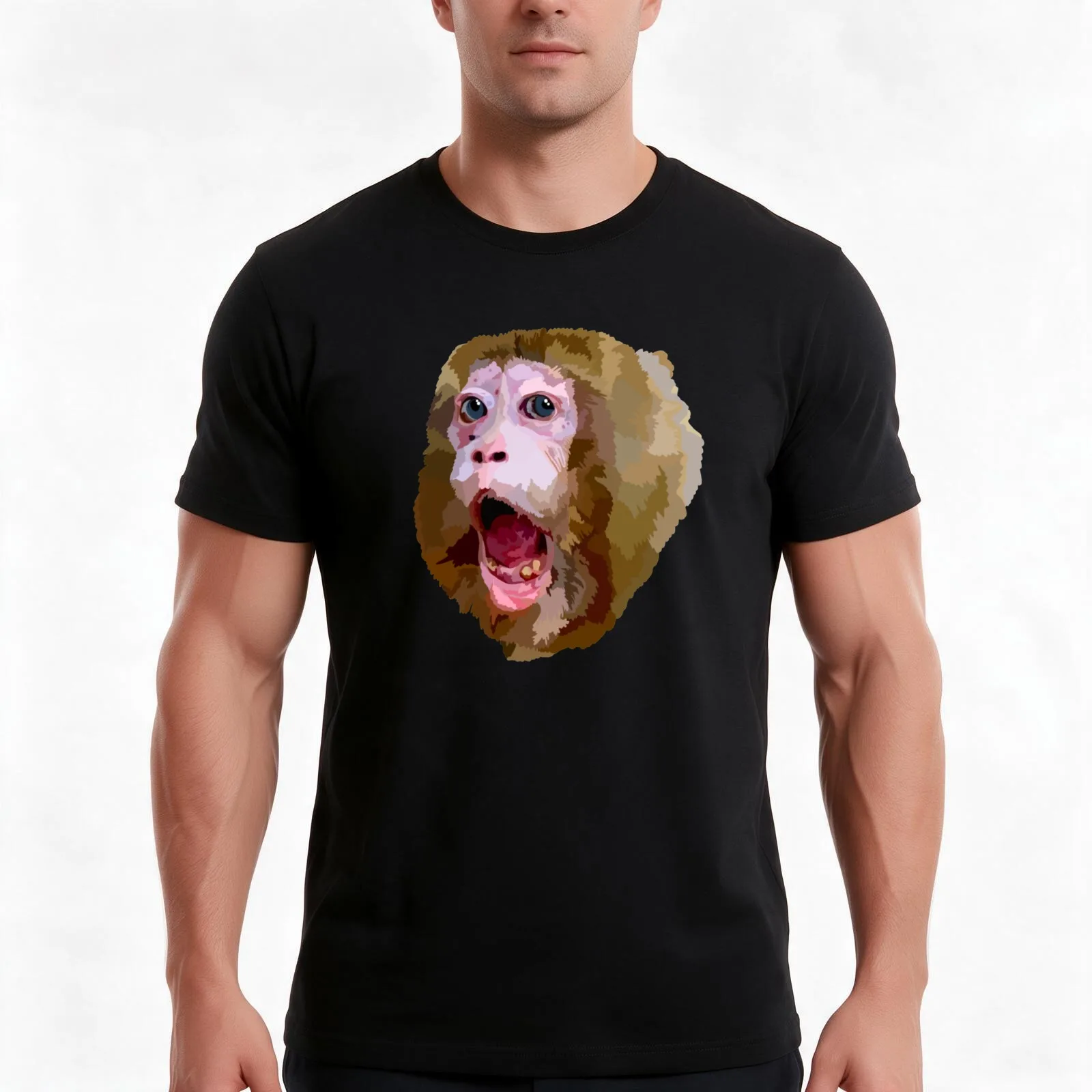 P is for Primate T-Shirt, Summer Casual Cotton Tee, Oversized Streetwear Tops, Vintage Graphic Print, Loose Fit Short Sleeve