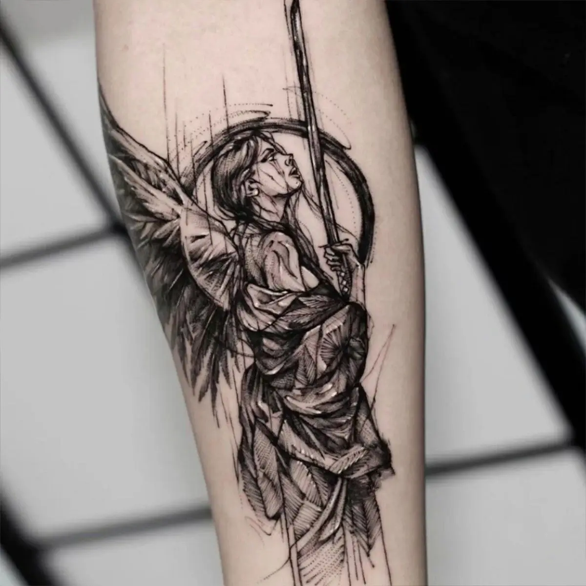 

Lasting Herbal Angel Fake Tattoo for Woman Man Arm Art Tattoo Sticker Punk Temporary Tattoos Waterproof Tatuajes Temporales