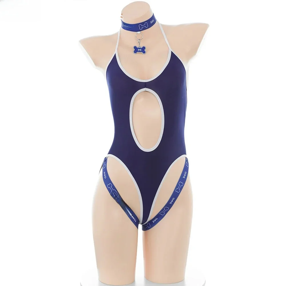 XXOO 에로틱 섹시한 일본 애니메이션 학생 수영 클래스 바디 슈트 유니폼 여성 강아지 수영복 체육관 의상 코스프레 의상