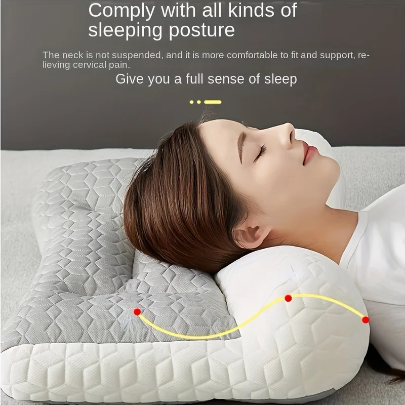 Knitted massage neck, comfortable sleep, adjustable pillow core, neck contour support pillow, high-quality core