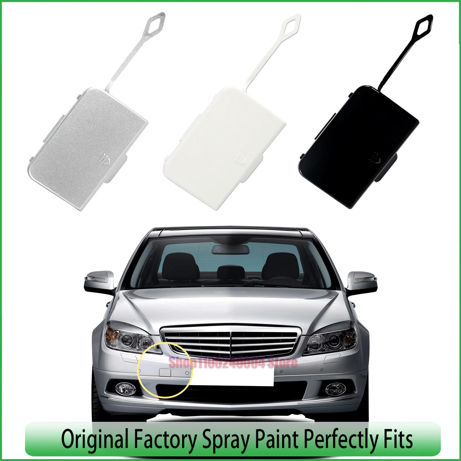 For Mercedes-Benz C-Class W204 C180 C200 C220 C250 C280 2007-2011 Front Bumper Tow Hook Cover Cap Part 2048850124