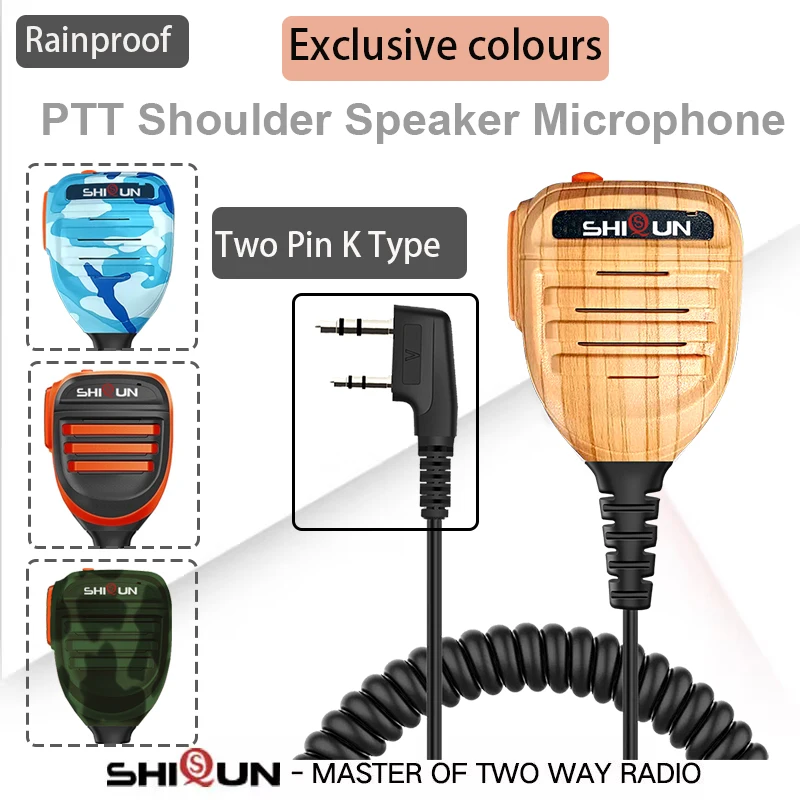 UV-5R Microphone Speaker UV-K5/K58/5R Plus Walkie Talkie UV-82/UV-16/BF-F8HP/BF-888S/UV-13 Pro Radio PTT Mic Kenwood Plug 2Pin K