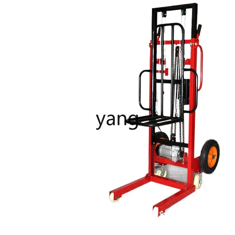 YJQ electric stacker manually raise cylinder lift hand push hydraulic forklift loading and unloading