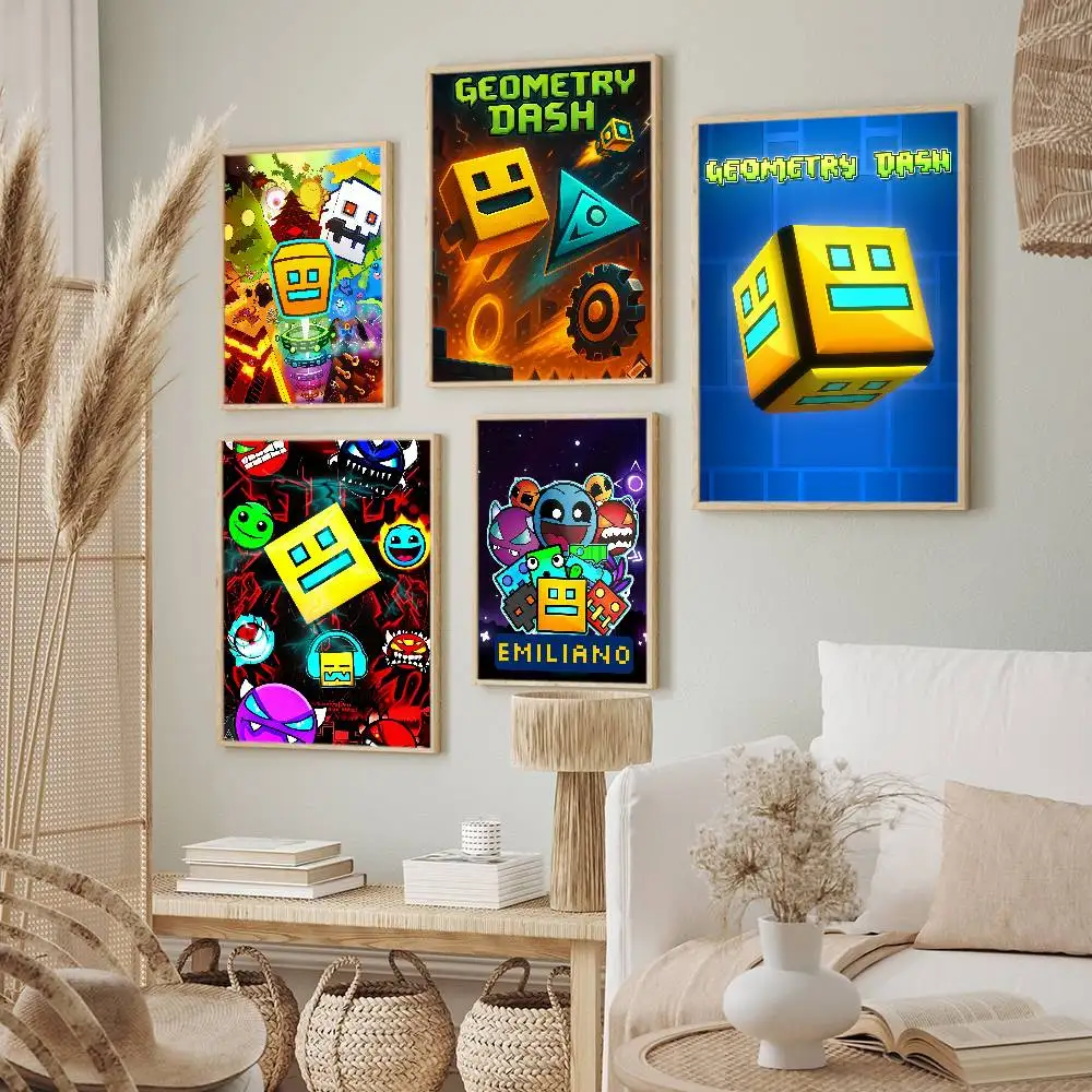 

Game G-Geometry Dash-A Poster Wall Canvas Painting for Club Living Room Home Decor