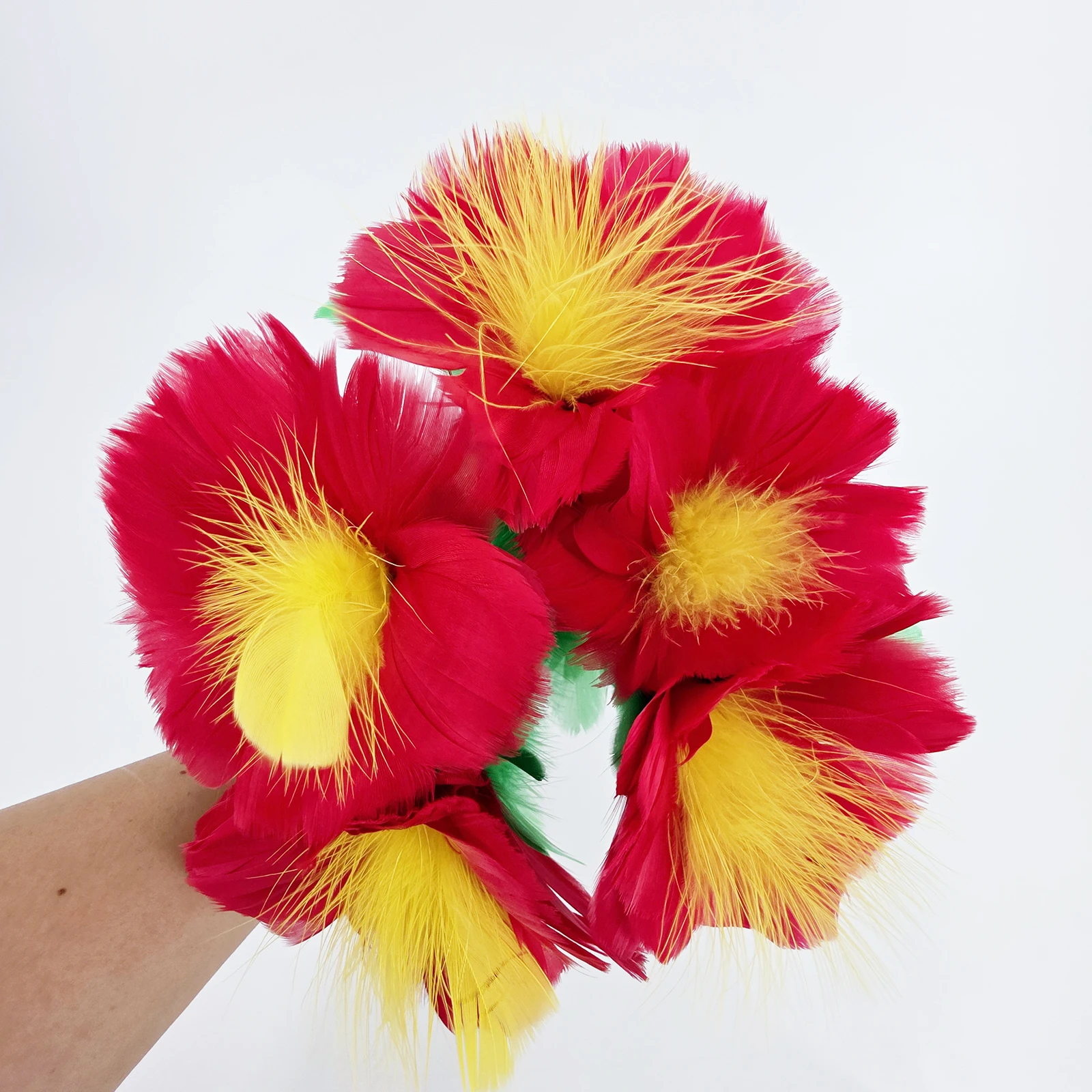 Interactive Magic Dancing Flowers 5 Nodding Moving Feather Flowers Auto Bow Trick for Stage Close Up Visual Effect Prop