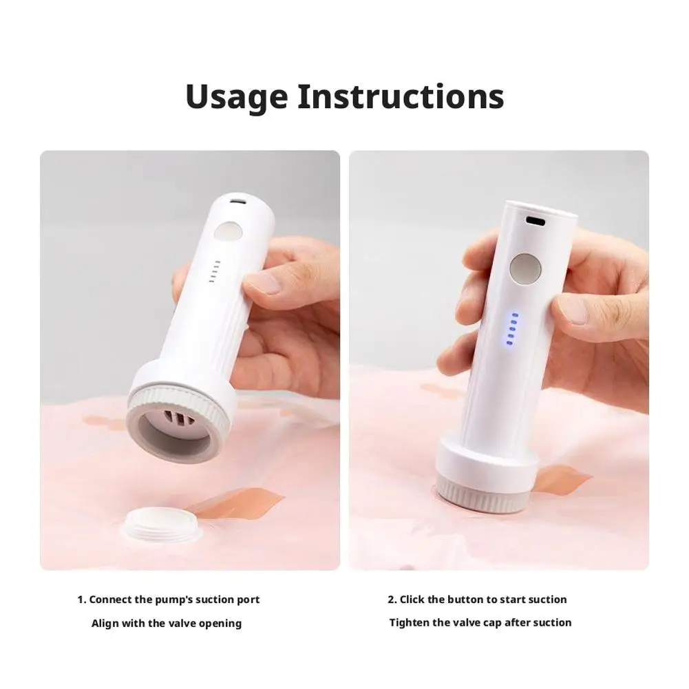 

Беспроводной электрический вакуумный насос для вакуумных пакетов, дорожный воздушный насос, портативный USB-насос для вакуумных герметичных пакетов