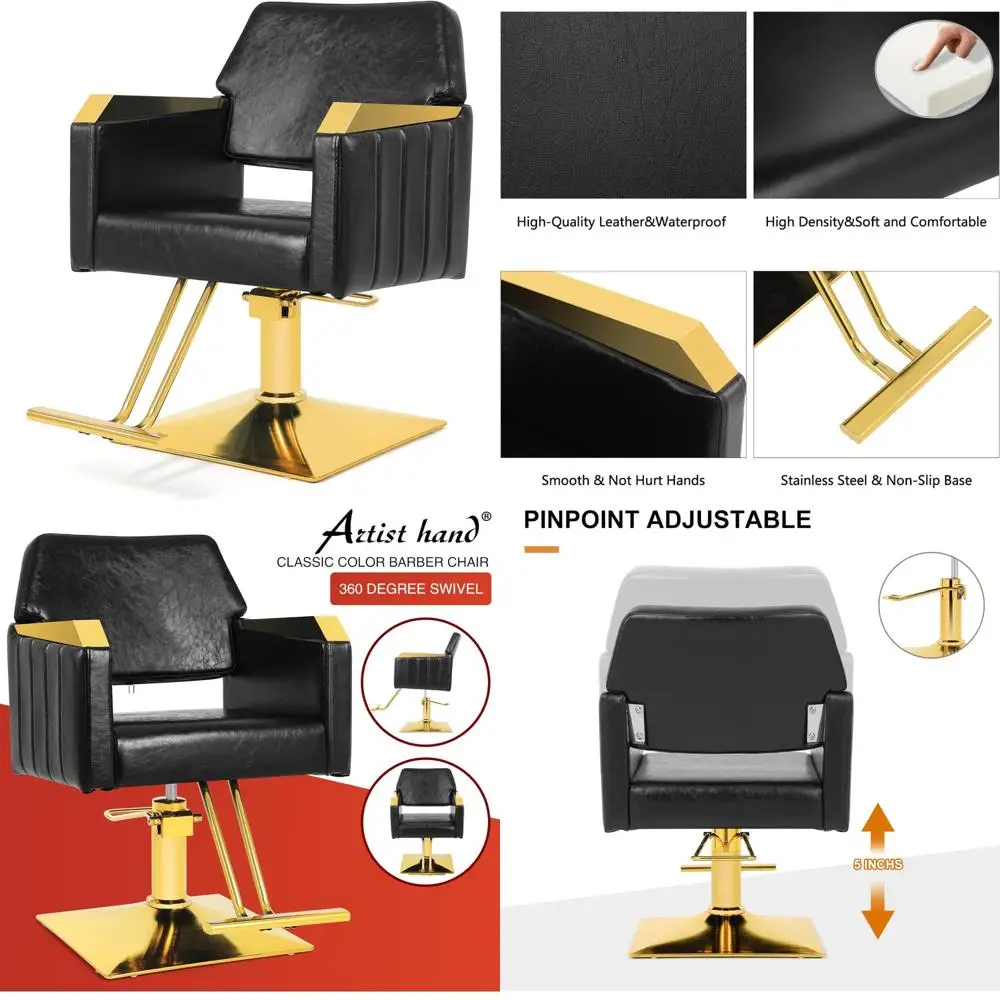 

"360-Degree Swivel Hydraulic Styling Chair for Hair Salons and Barbershops"