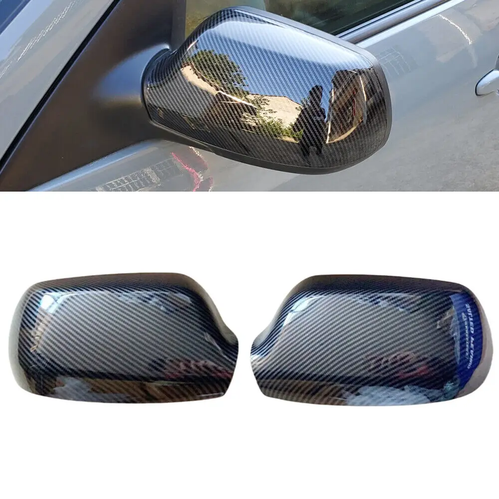 

Pair Carbon Fiber Door Side Reversing Rearview Mirror Cover Housing Shell Cap For Mazda 6 2003-2008 3 BK 2003-2009