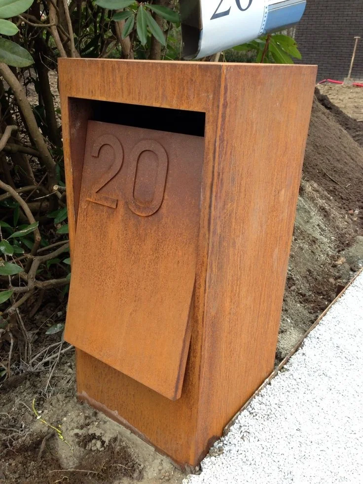 Outdoor decorative antique corten steel outdoor letter boxes