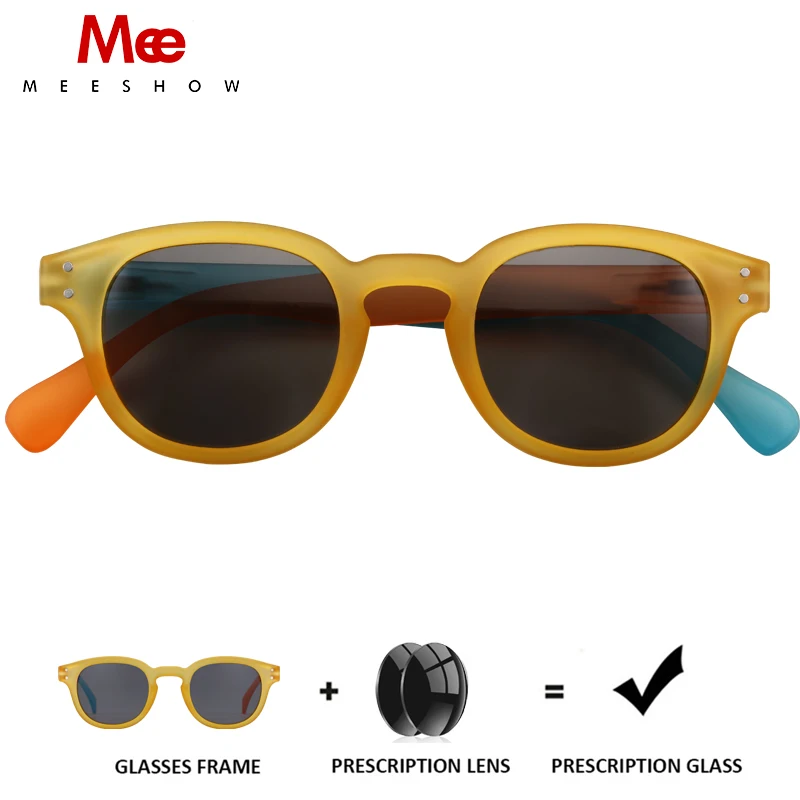 MEESHOW Polarized Prescription Sunglasses with Diopter Fashion Men Women Oval Business Myopia Glasses Classic Optical Summer