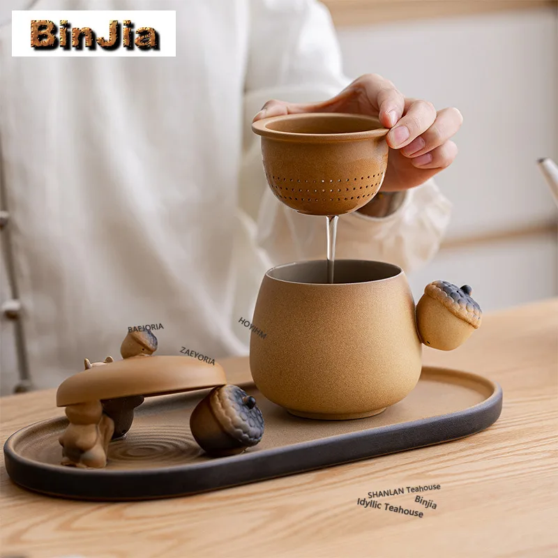 325ml Creative Chestnut Squirrel Coffee Mug Kitchen Cup Afternoon Tea Mug Wine Beer Bottle Office Water Cup Teaware Ornaments
