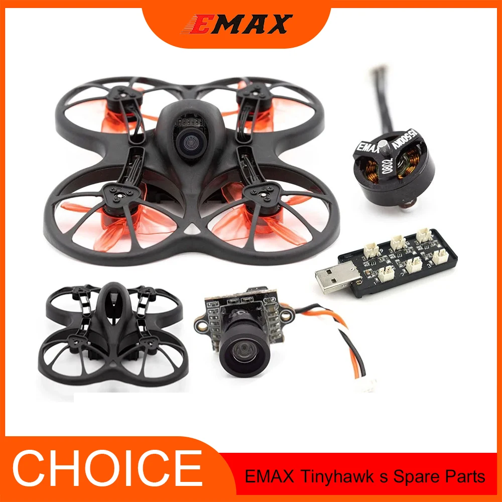 

Emax Tinyhawk S Spare Parts – 75mm PP Frame Kit | 600TVL CMOS FPV Camera | 6-Port 1S USB | 0802 15500KV Motor