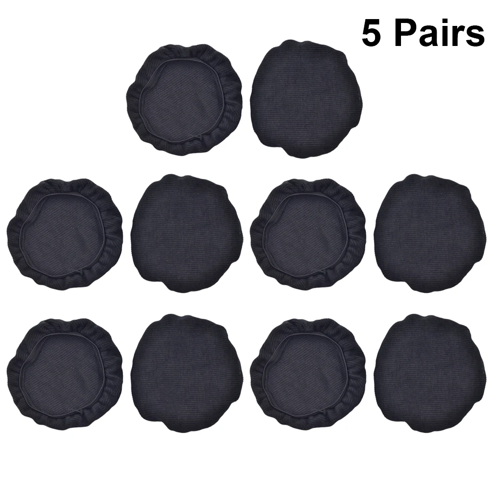 

10Pcs Black Dustproof Headphone Covers Soft Fabric Ear Pads Replacement Cushions Protect Comfortable Headset Cover
