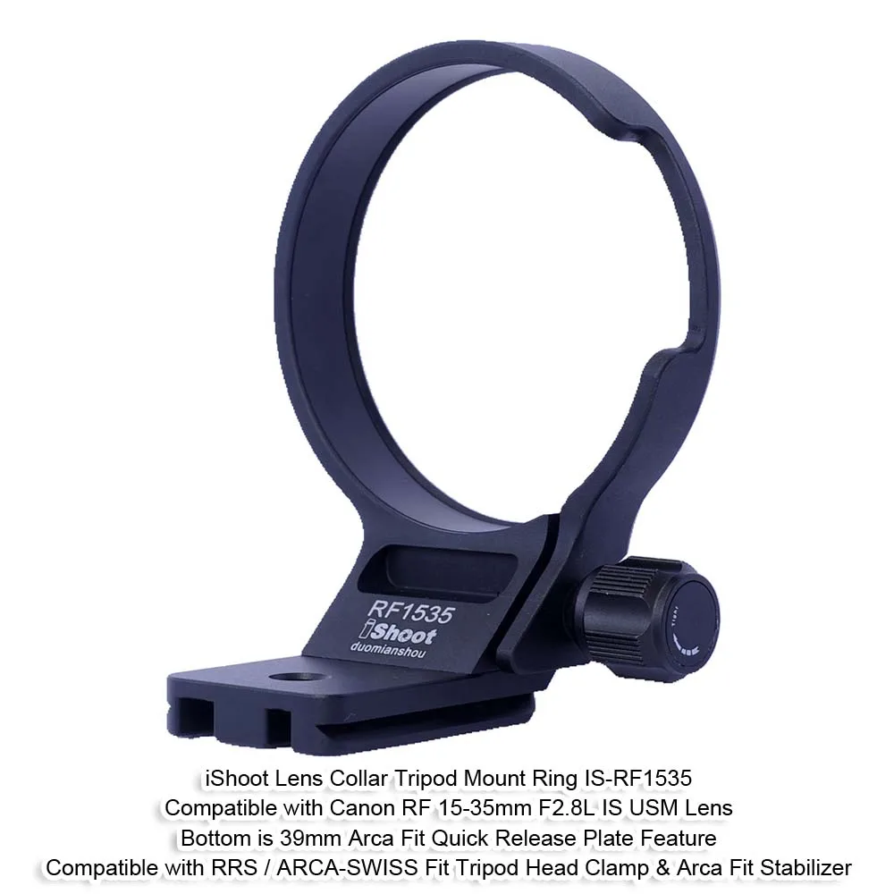 

Опора кольца для крепления штатива iShoot с воротником объектива для Canon RF 15-35 мм F2.8L IS USM, с быстросъемной пластиной Arca-Swiss