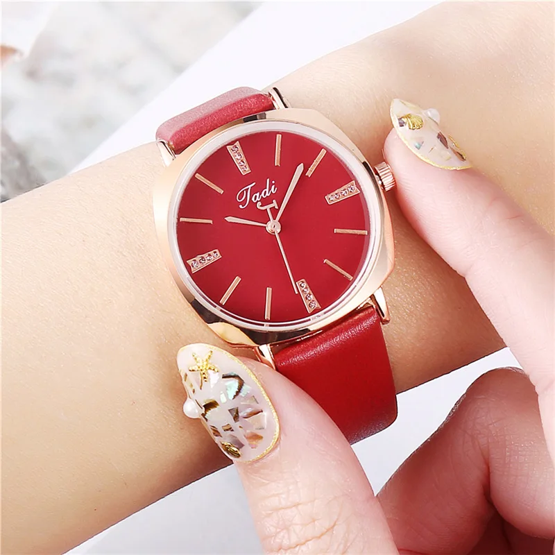 Relojes de diamantes de lujo Para Mujer, reloj cuadrado con correa de cuero, Relojes de pulsera de cuarzo analógicos informales, Relojes Para Mujer