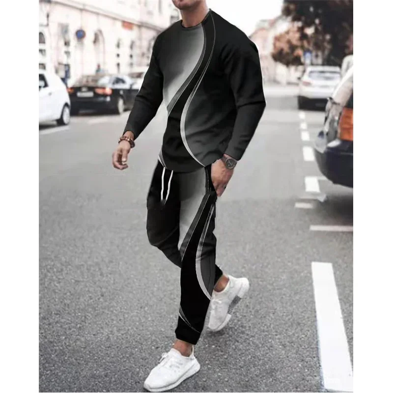 Men Tracksuit Suit Long Sleeve Tshirt 2 Piece Sets Poker Ace 3D Printed Fashion Oversized Men\'s Clothing Vintage Streetwear