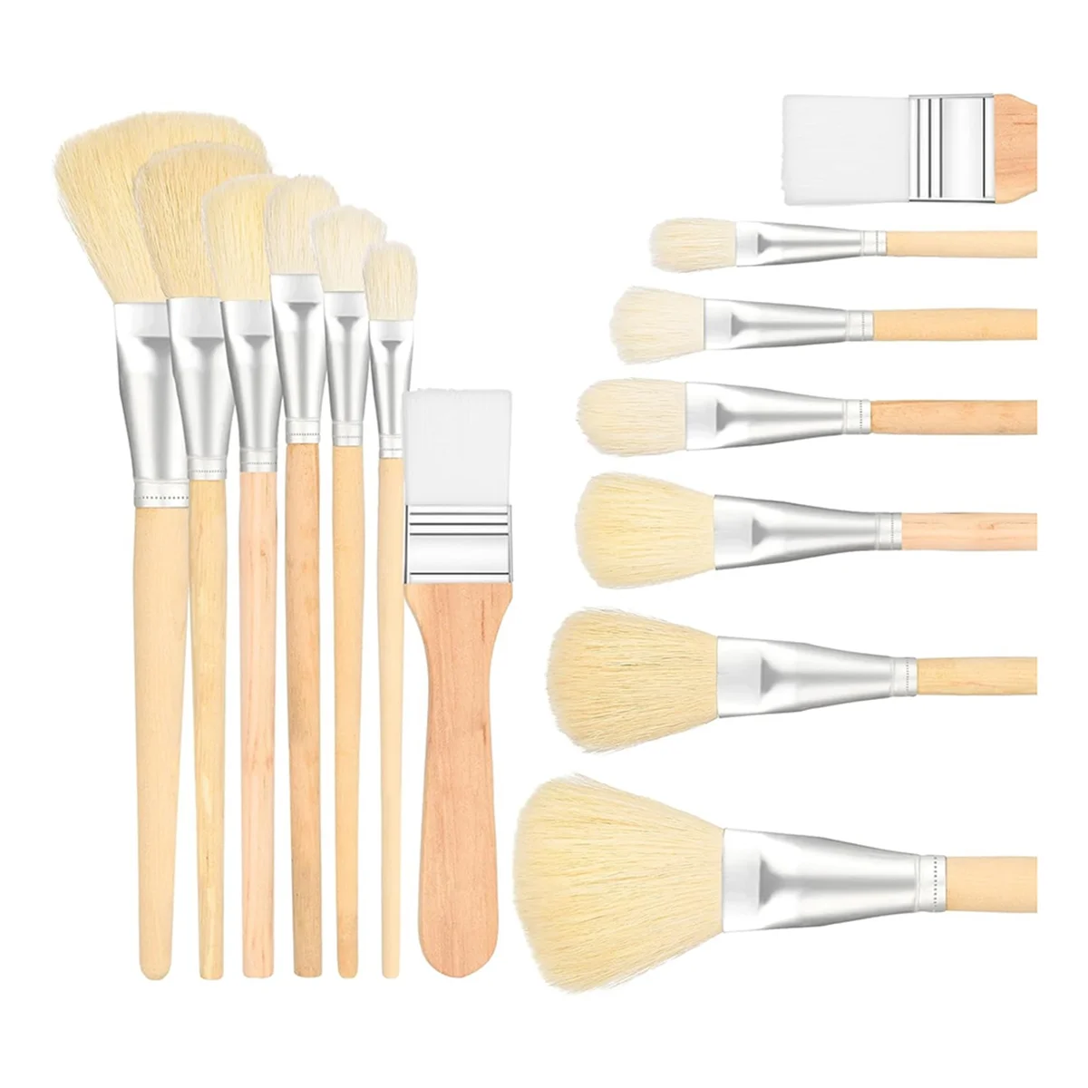 Mop Brush for Acrylic Painting, Versatile Blending Brush Paint Brushes for Acrylic Painting Goat Hair Paint Brush Set