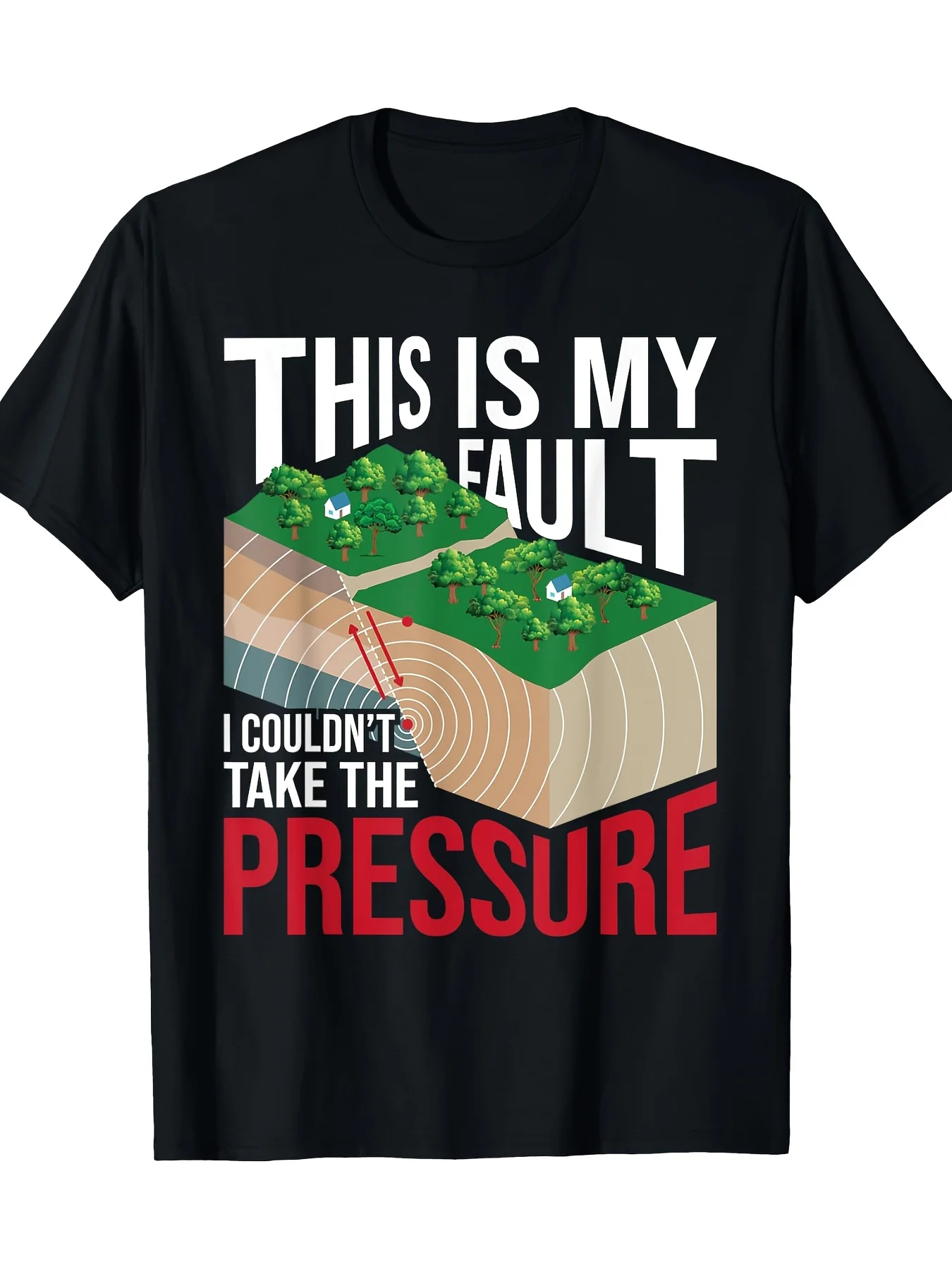 1pc, Can't Handle the Pressure - Geology and Earth Science Teacher Men's T-Shirt, Men's T-Shirt, Gift for Friends and Elders