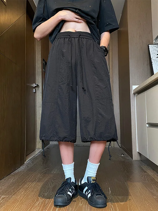 

Мужские летние тонкие брюки больших размеров с быстрым высыханием, длиной до колена, для полных мужчин, утягивающие, рабочие, больших размеров