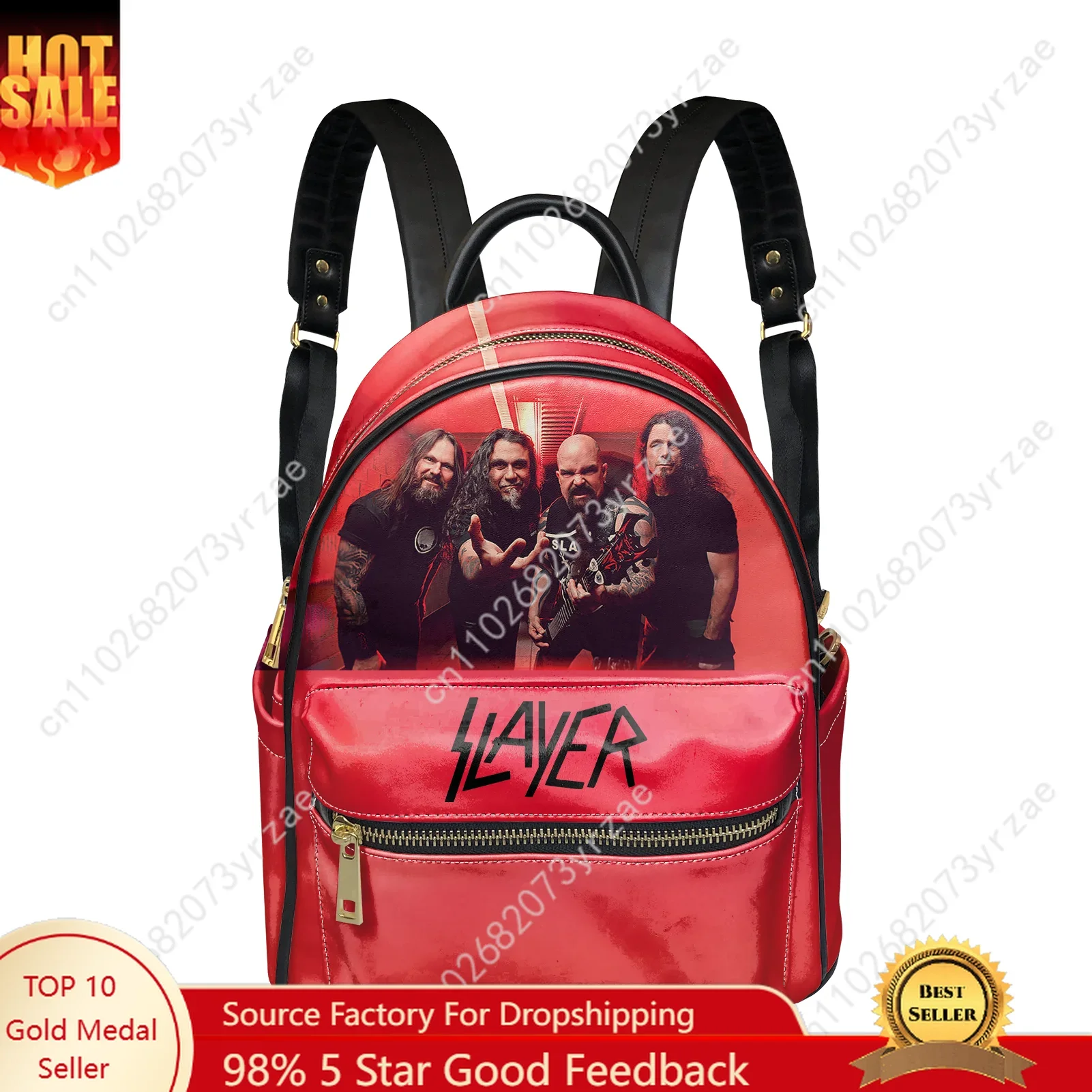 Slayer Backpack Womens Mens Knapsack Personalized Photo Text Double Shoulder Bag Business Travel Bookbag Custom Made Daypacks