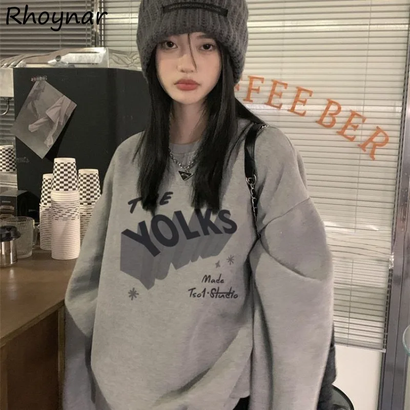 Sweatshirts Women Letter Simple Personality New Autumn Leisure Comfortable Retro Delicate Students Cool Korean Style Prevalent