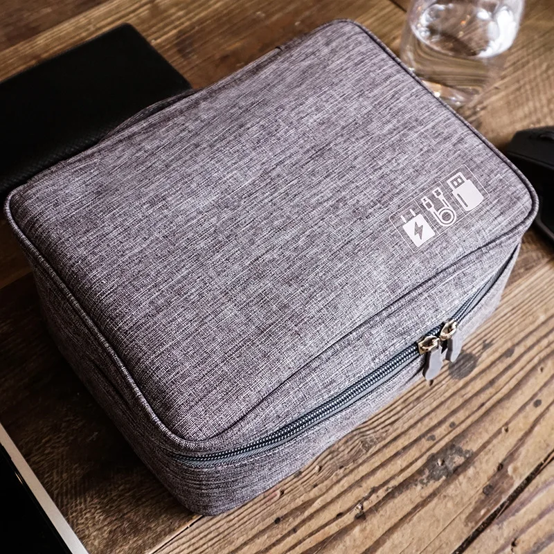 Waterproof Portable Travel Cable Organizer Bag, Electronic Storage Case for USB Cord Charger Plug Digital Gadgets Storage