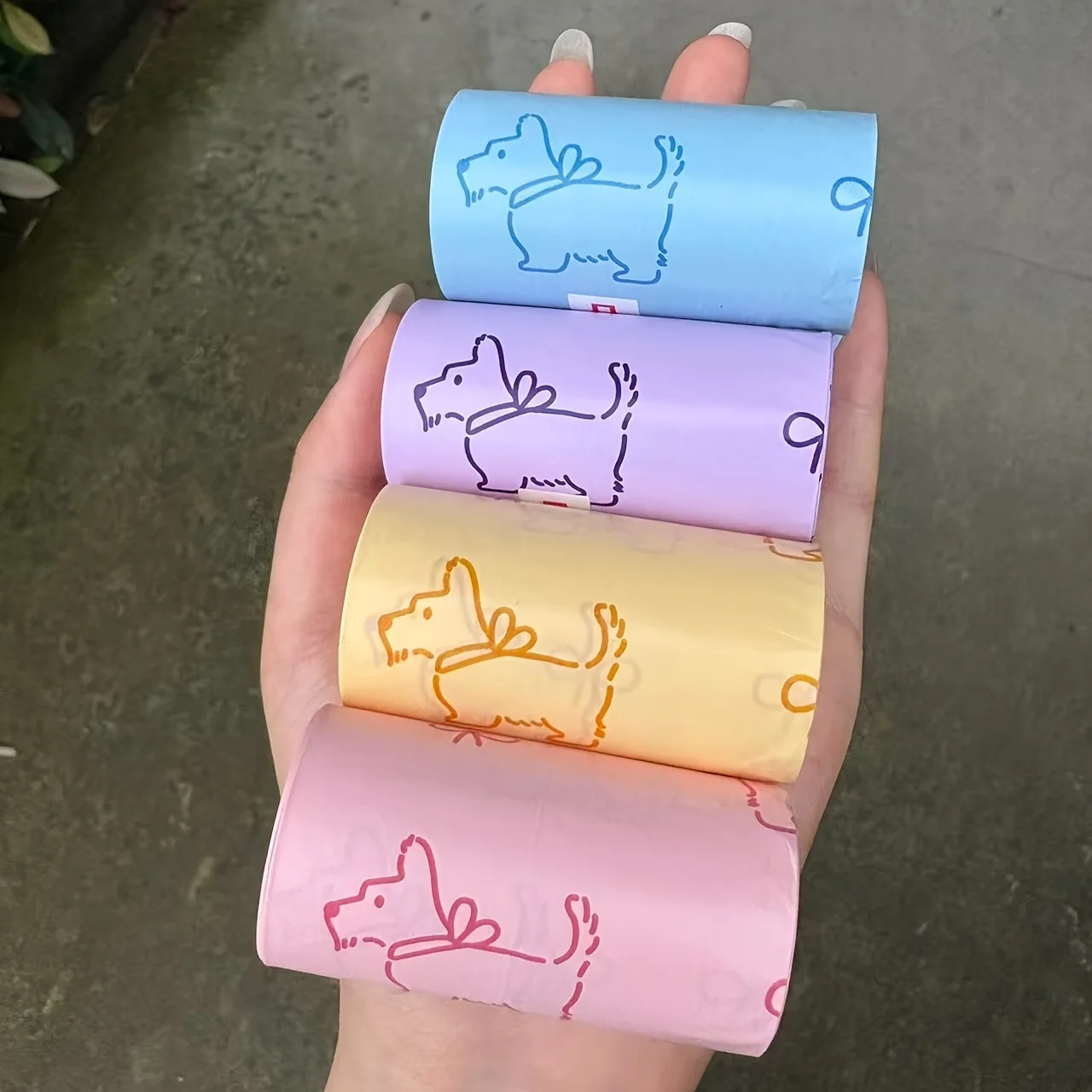 120 Count / 8 Rolls Macaron-Colored Pet Waste Bags | Thickened, Portable, Leak-Proof, Durable Diaper Bags
