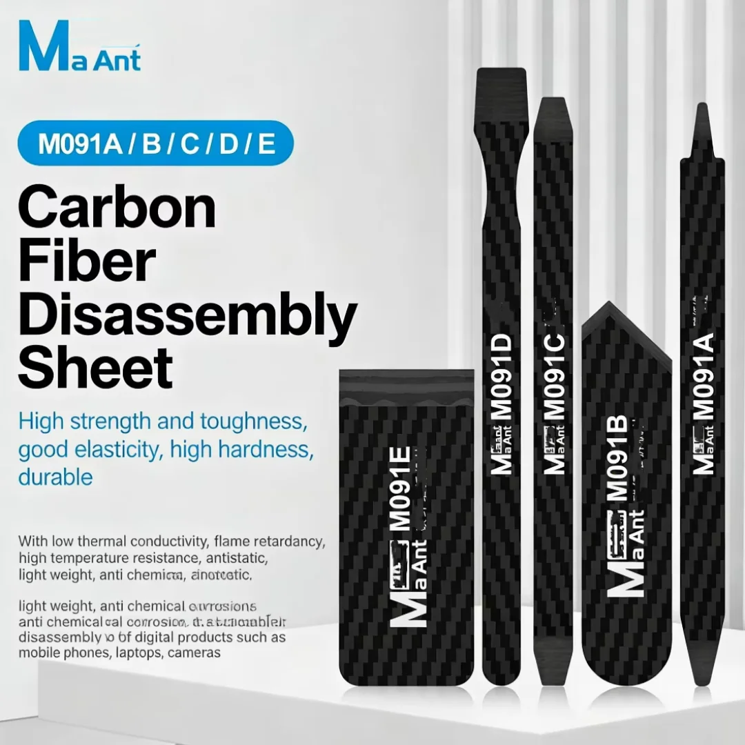 MaAnt M091 Carbon Fiber Non Magnetic Scraping Prying Tool Set Sheet for Mobile Phone Electronics Repair Disassembly Hand Tools