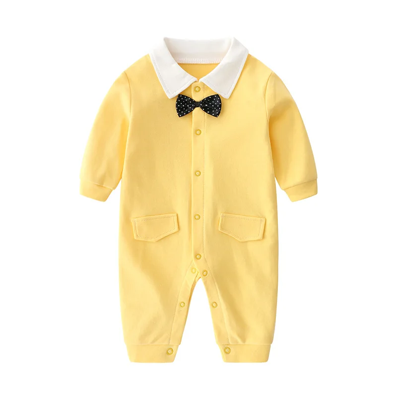 New Baby Boys 100% Cotton Formal Romper Clothes Toddler Kids Gentleman Outfit One-Piece Clothing Handsome Jumpsuit Party Suit